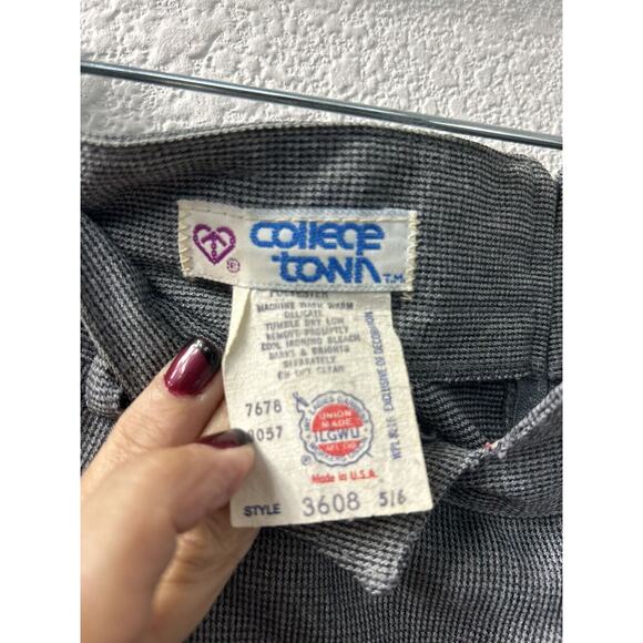 Vintage‎ College Town Gray Plaid Midi Skirt Jacket Academia Belt loops 5/6 & 7/8 - Picture 11 of 15